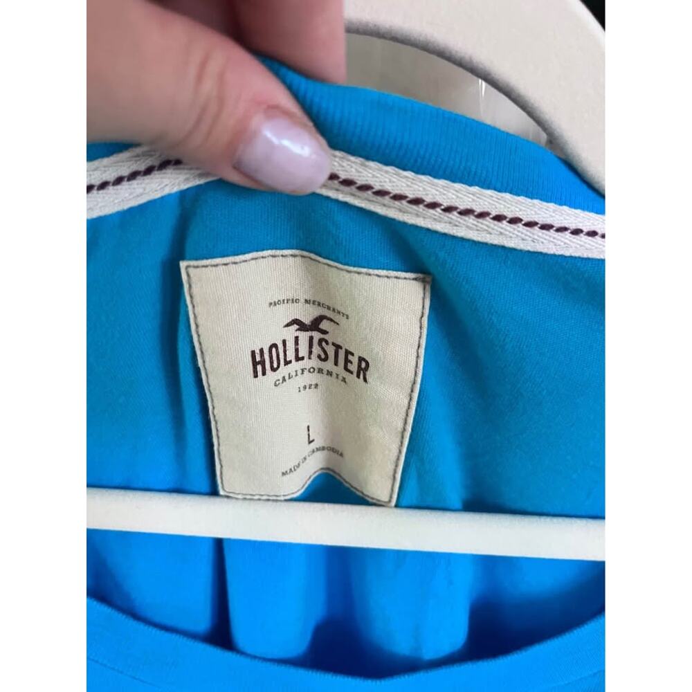 Vintage Y2K Hollister Baby Tee Long Sleeve Top Bubble Puffy Letters Logo Large - Picture 6 of 8